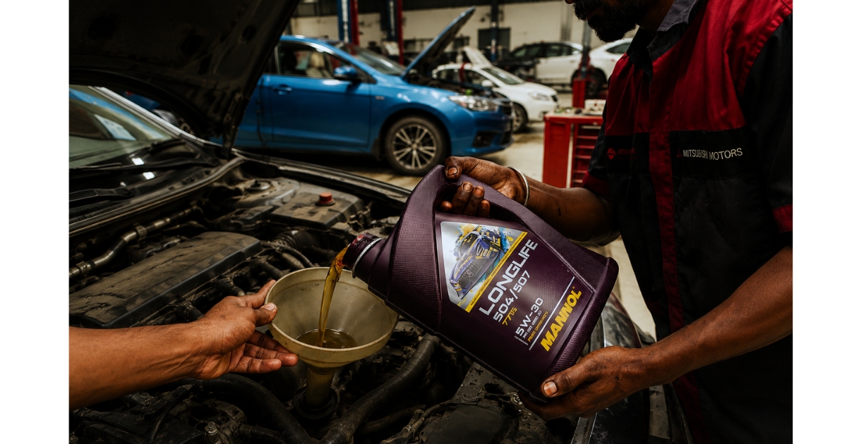 Mini Cooper F56 British Racing Green oil service at Evolve Automotive Guindy Chennai